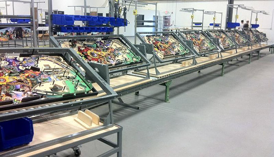Playfields on the production line