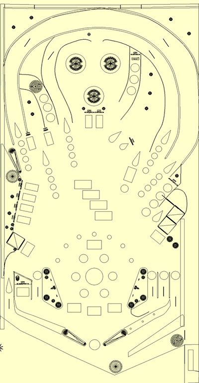Pinball Gremlins' playfield layout