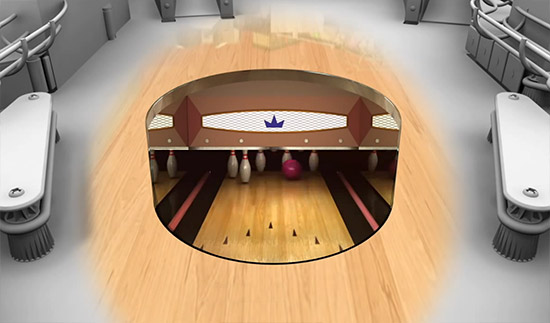 The Brunswick-licensed mini bowling lane