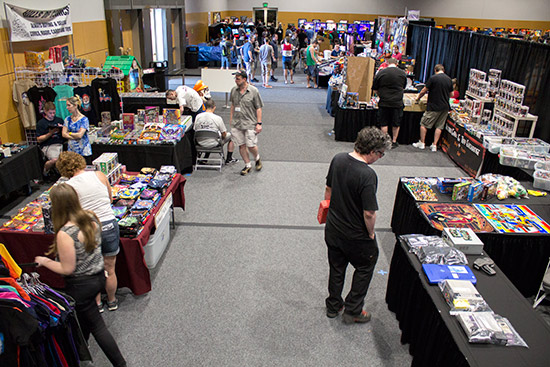 Things are a little quieter in the vendor area, although it picked up later in the day