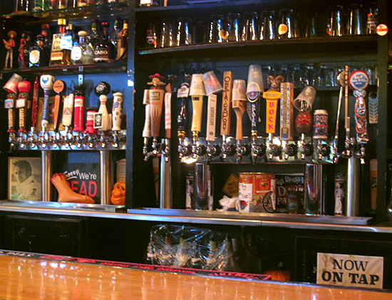 The many beers on tap