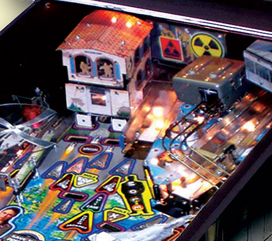 Close-up of the top of the playfield