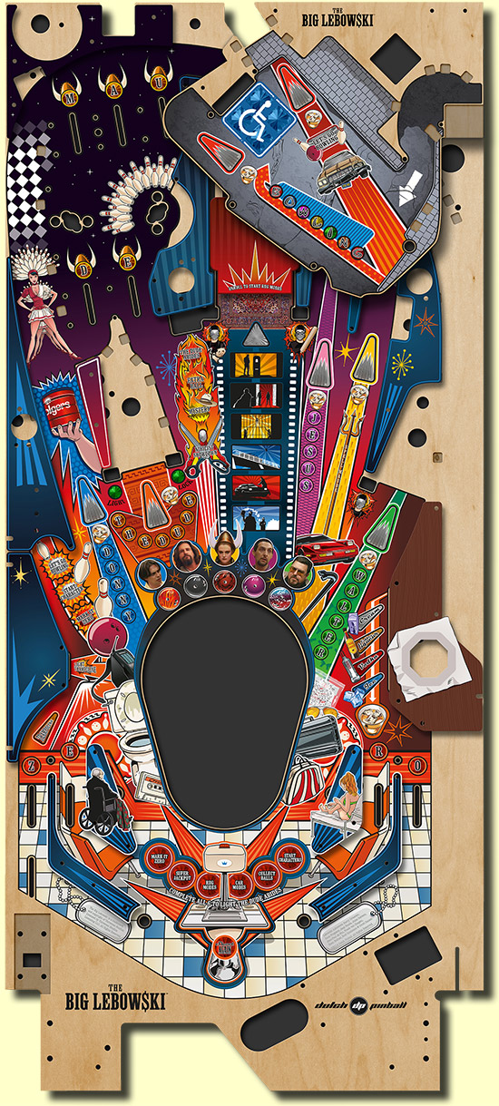 The new approved The Big Lebowski playfield artwork