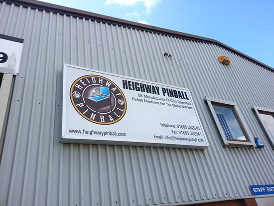 The new sign with the company's contact details