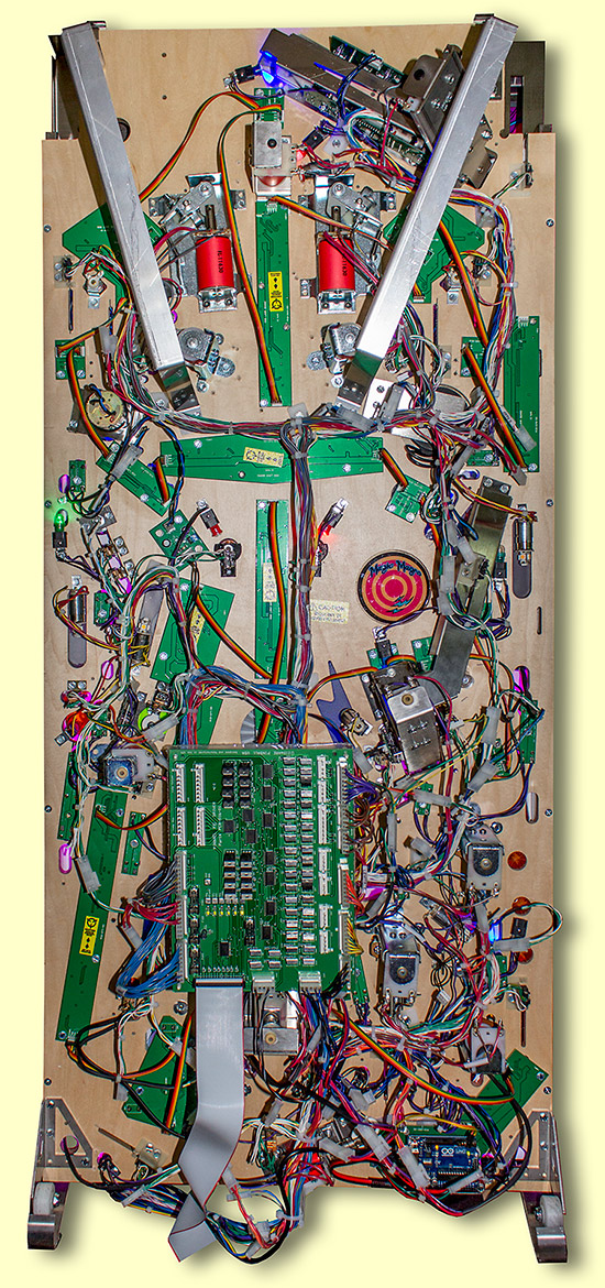The underside of the playfield