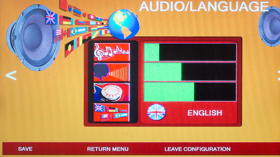 The audio and language settings page