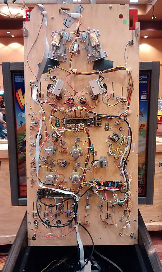 The underside of the playfield