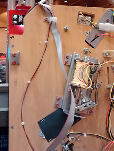 The cabling for the LCD display