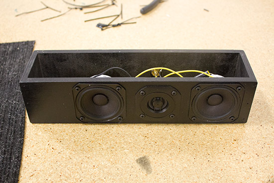 A backbox speaker enclosure - one of two fitted to each game