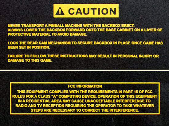 Backbox notices