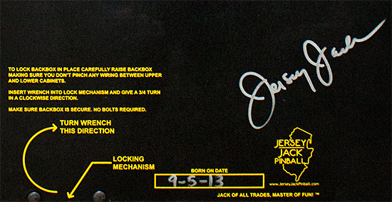 Latching instructions, born on date and Jack's signature