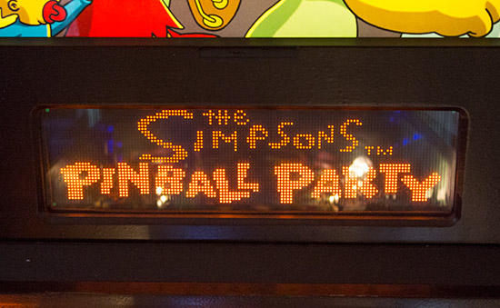 The original display cover on The Simpsons Pinball Party