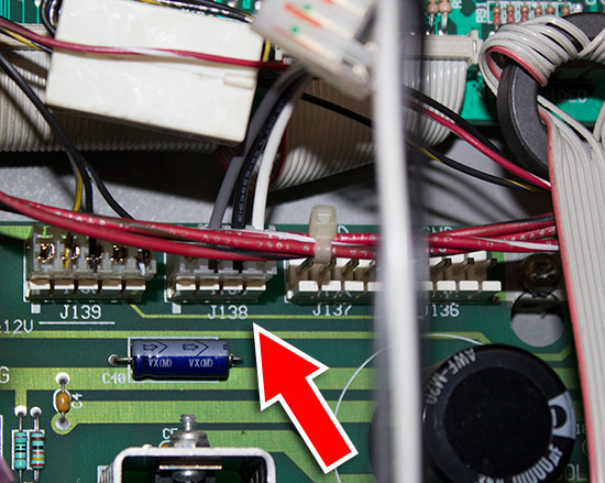 The power connector plugged to J138 on the power driver board