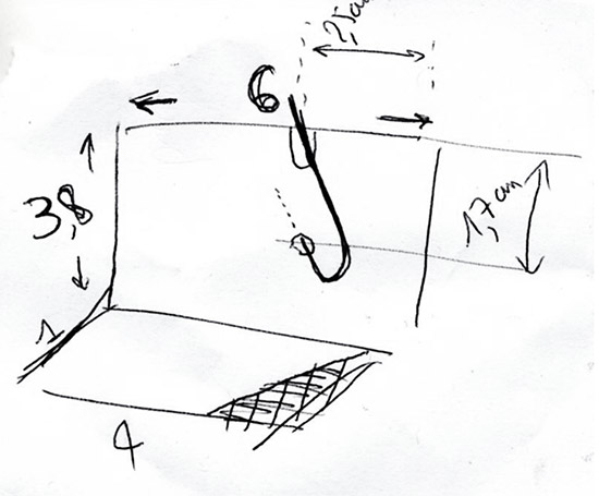 Pascal's sketch of the VUK ball feed mechanism