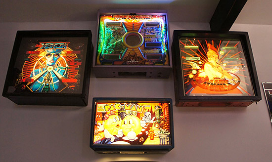 A selection of the pinball wall hangings