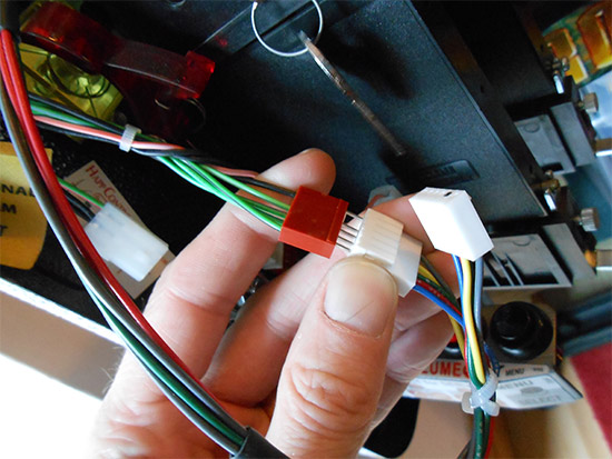 Plugging in the switch harness