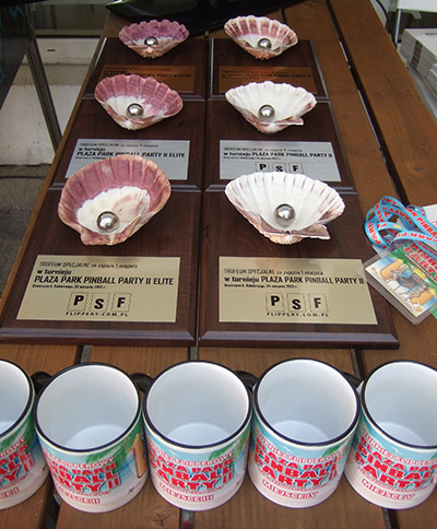 Some of the awards including the main Pinball & Sea trophies