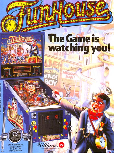 Williams's Funhouse pinball machine from 1990