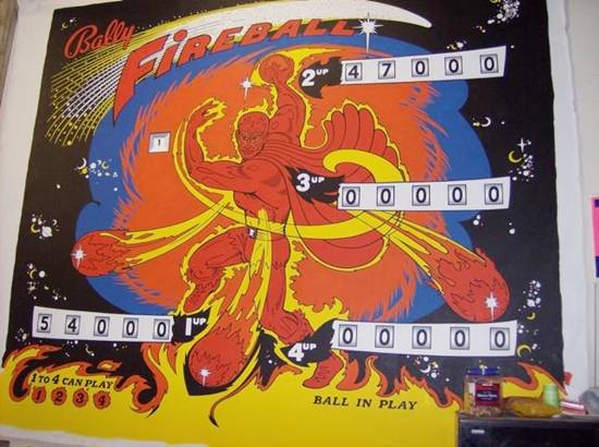 A Bally Fireball mural