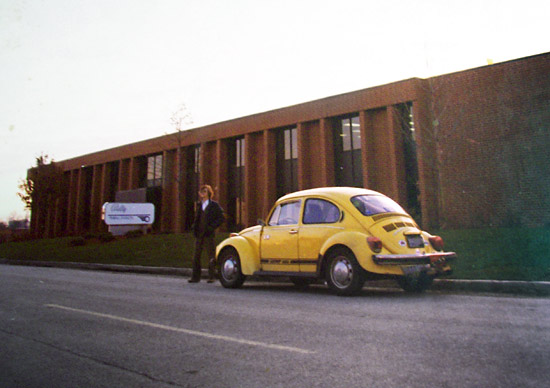 A younger Bruce outside the Bally factory in 1979
