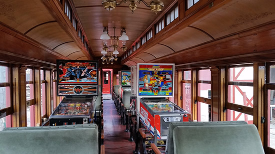 The games share the ornate carriage with passenger seating