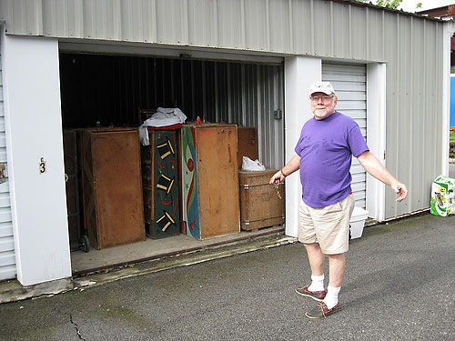 Gordon Hasse outside one of his storage units