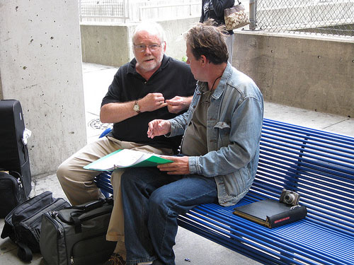 Gordon with Michael Schiess at Philadelphia airport