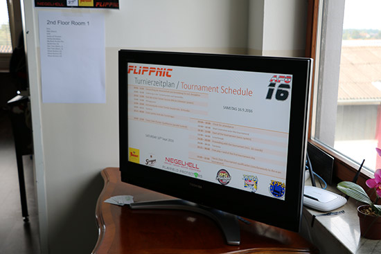 There were several screens showing the schedule and current results