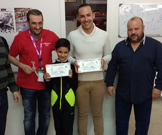 Winners of the split-flipper tournament, Alvaro Vidal and his son