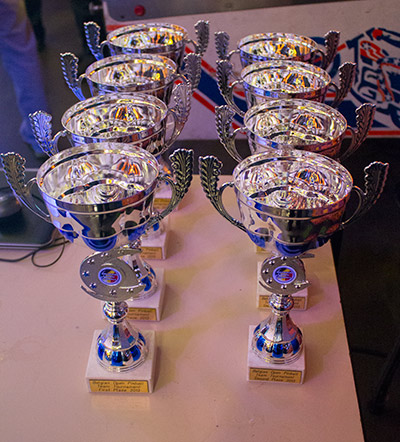 Trophies for the top two teams
