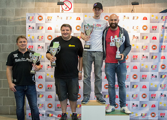 The top four in the Belgian Open Pinball tournament 2016: