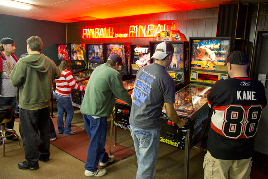 Players in the Pinball Masters tournament