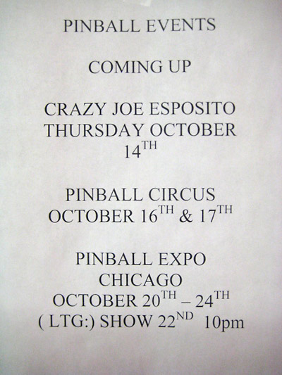 Announcements of pinball events