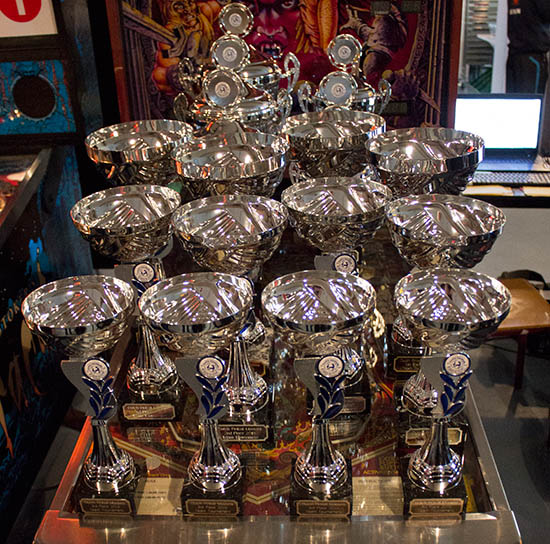 Trophies for the three tournaments