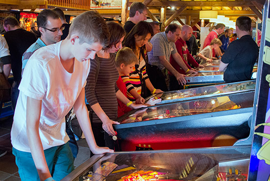 Players on the first block of free play machines