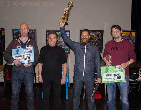 The top three in the Dutch Pinball Open