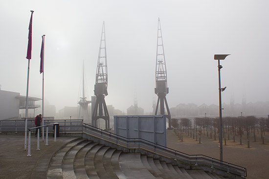 A foggy view over London's Docklands