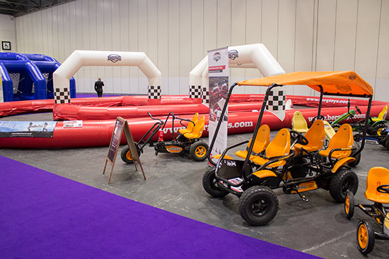 The prize for the biggest product goes to this inflatable go-kart track