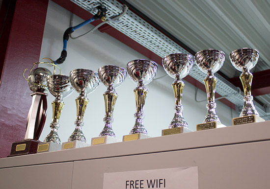 Trophies for the top eight in Sunday's tournament