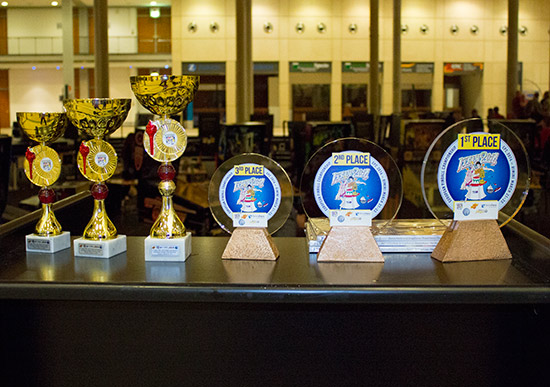 Trophies for the top three