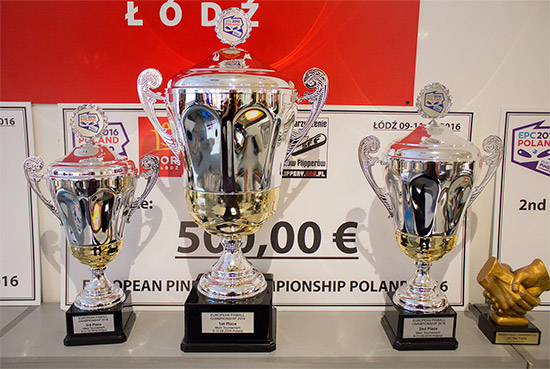 The trophies for the main EPC tournament