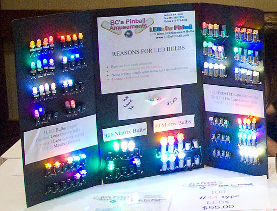 An assortment of BC's Pinball Amusements' LEDs
