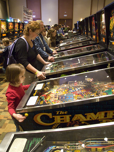 Machines on free play in the main hall