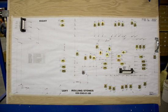 A Rolling Stones lamp cable wiring board 