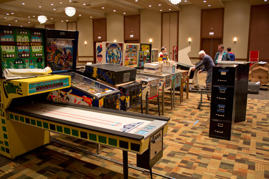 Games at the front of the hall
