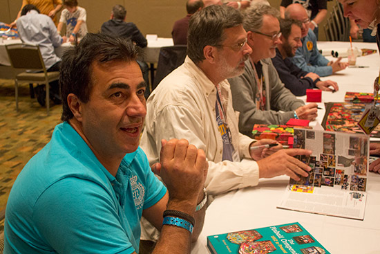 Michael Shalhoub, Dennis Nordman, Greg Freres, J-P de Win and Gary Flower on the third row of tables