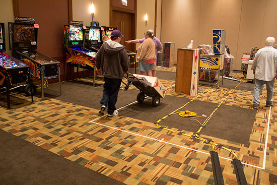 The games  room being set up