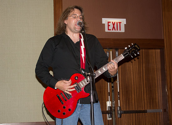Derek Fugate played guitar and sang at the Bumper Blast