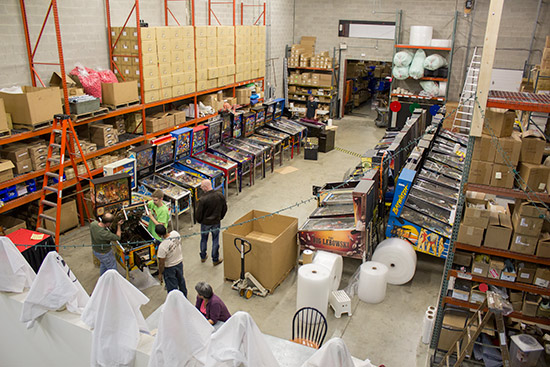 The Pinball Life warehouse - home of the Explosion