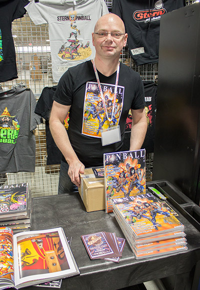 Jonathan Joosten was selling copies of his Pinball Magazine and Pinball book